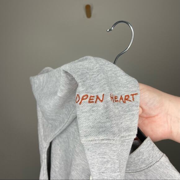NWT MADEWELL Open Heart Mind Embroidered Sweatshirt Gray Crew Neck XXS - Picture 5 of 6